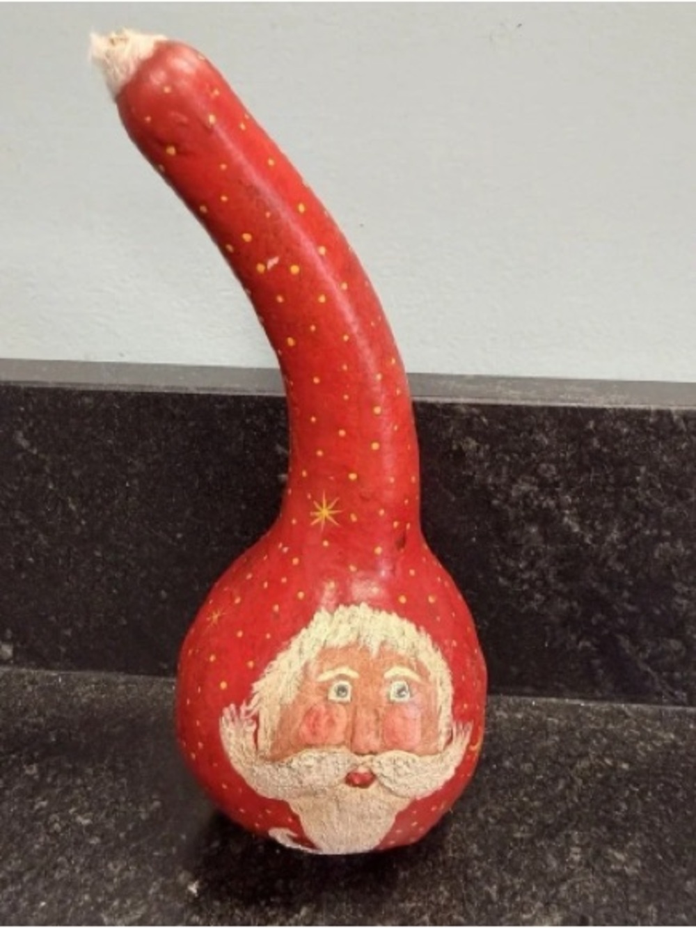 Decorative Red Santa Gourd Holiday Accent